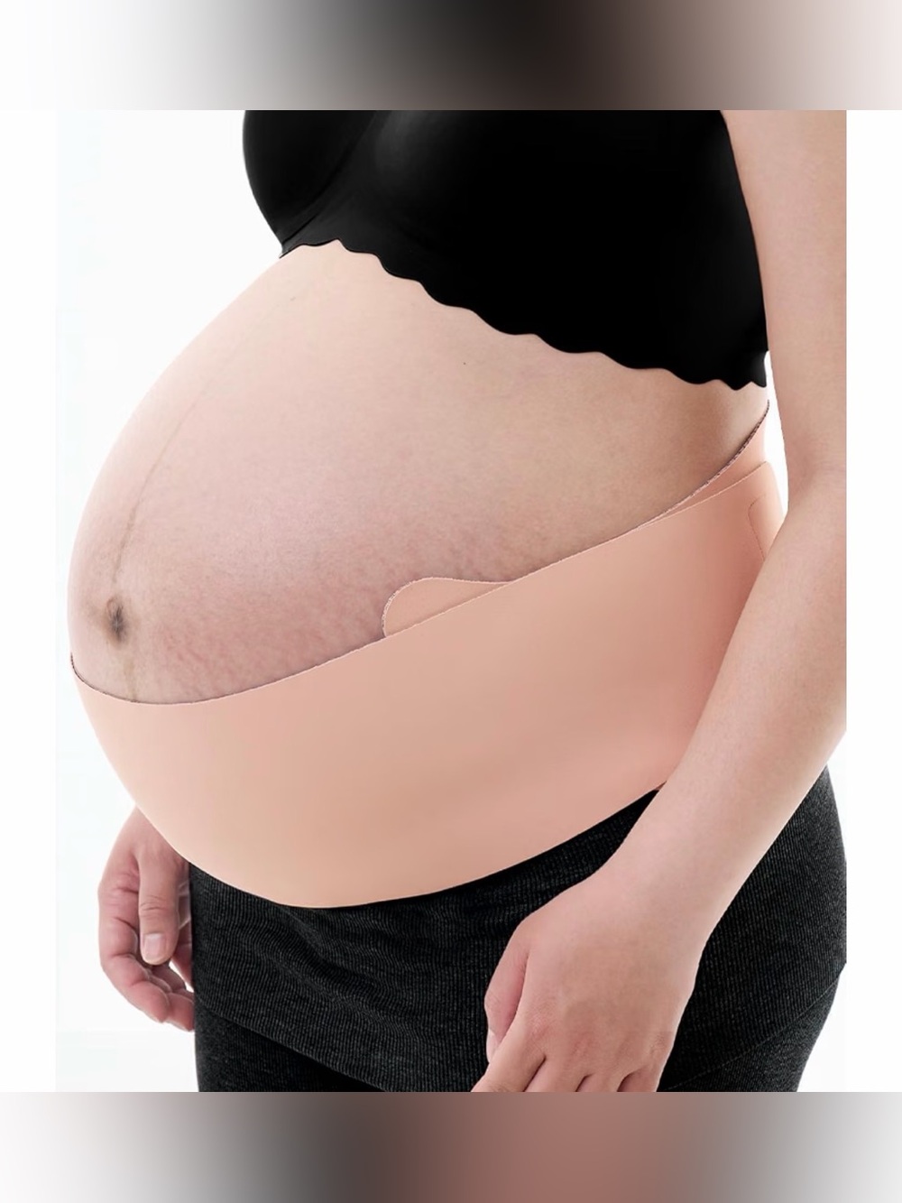 Momcozy Oyster Pink Pregnancy Belly Band – Supportive Maternity Belly Wrap